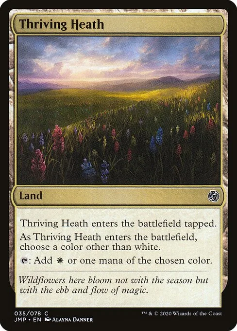 Thriving Heath, carta Magic di tipo Land illustrata da Alayna Danner