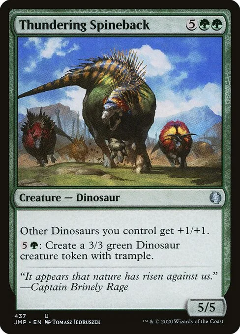 Thundering Spineback, carta Magic di tipo Creature — Dinosaur illustrata da Tomasz Jedruszek