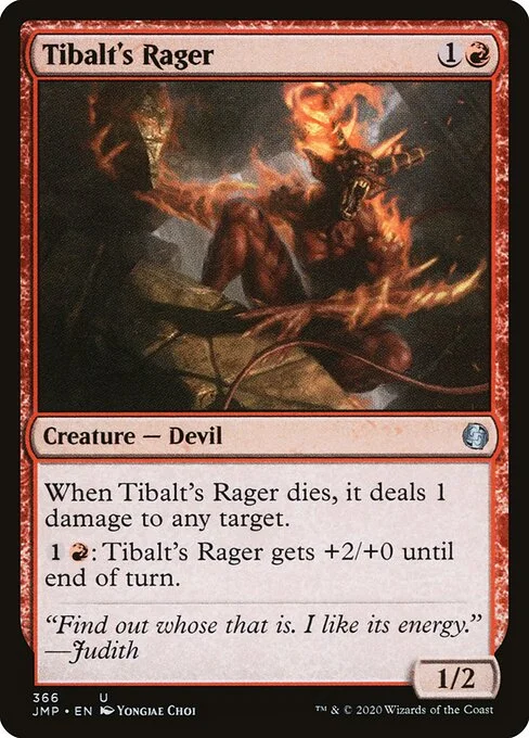 Tibalt's Rager, carta Magic di tipo Creature — Devil illustrata da Yongjae Choi