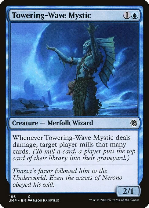 Towering-Wave Mystic, carta Magic di tipo Creature — Merfolk Wizard illustrata da Jason Rainville