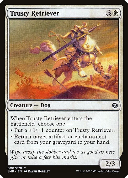 Trusty Retriever, carta Magic di tipo Creature — Dog illustrata da Ralph Horsley