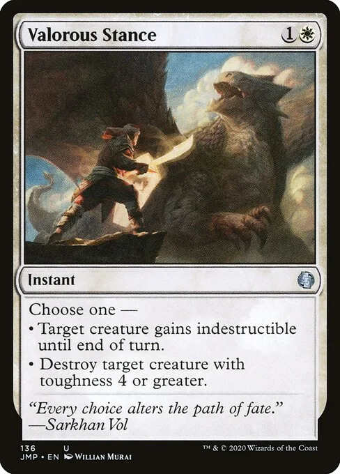 Valorous Stance, carta Magic di tipo Instant illustrata da Willian Murai