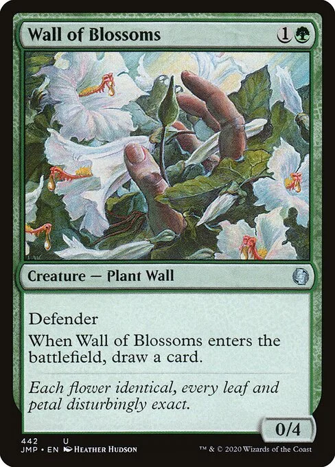 Wall of Blossoms, carta Magic di tipo Creature — Plant Wall illustrata da Heather Hudson