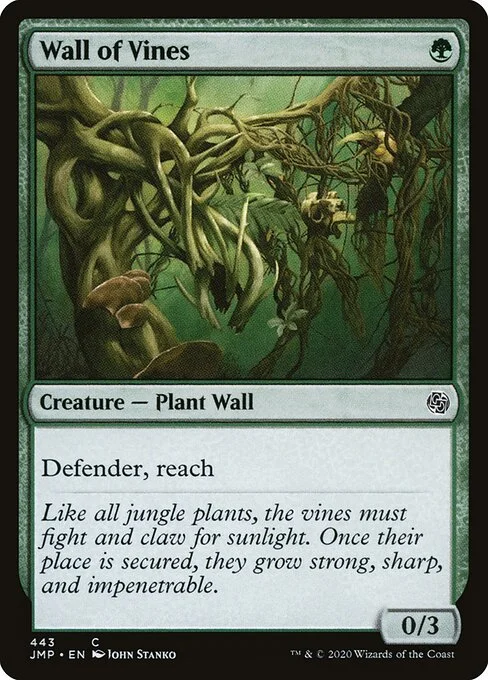 Wall of Vines, carta Magic di tipo Creature — Plant Wall illustrata da John Stanko