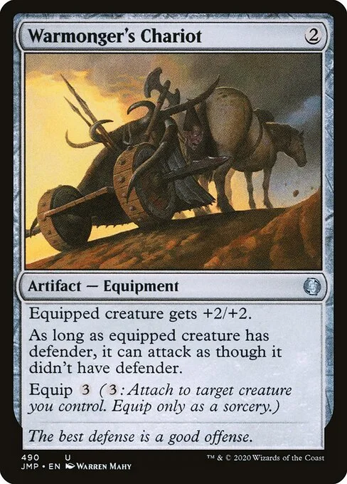 Warmonger's Chariot, carta Magic di tipo Artifact — Equipment illustrata da Warren Mahy