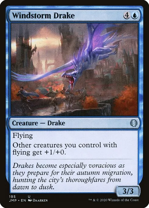 Windstorm Drake, carta Magic di tipo Creature — Drake illustrata da Daarken