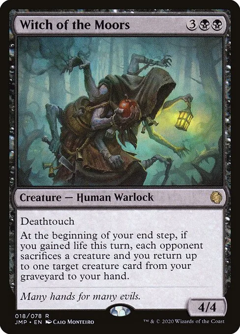 Witch of the Moors, carta Magic di tipo Creature — Human Warlock illustrata da Caio Monteiro