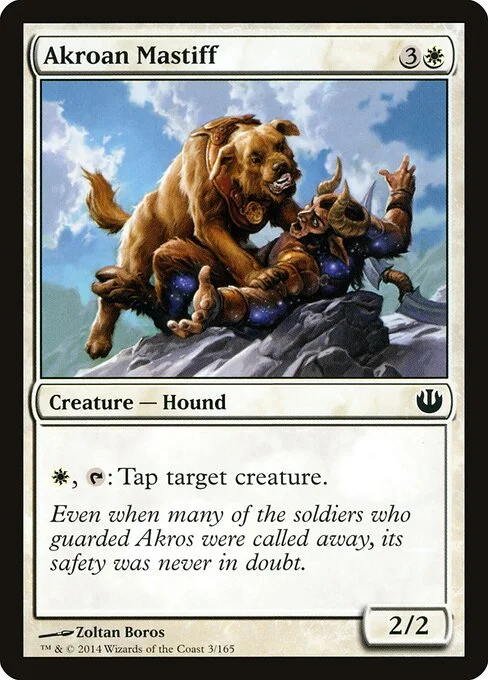 Akroan Mastiff, carta Magic di tipo Creature — Dog illustrata da Zoltan Boros