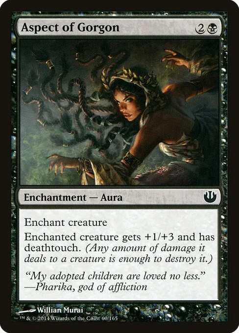 Aspect of Gorgon, carta Magic di tipo Enchantment — Aura illustrata da Willian Murai