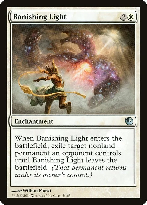 Banishing Light, carta Magic di tipo Enchantment illustrata da Willian Murai