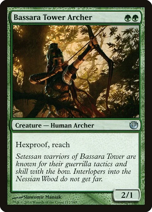 Bassara Tower Archer, carta Magic di tipo Creature — Human Archer illustrata da Slawomir Maniak