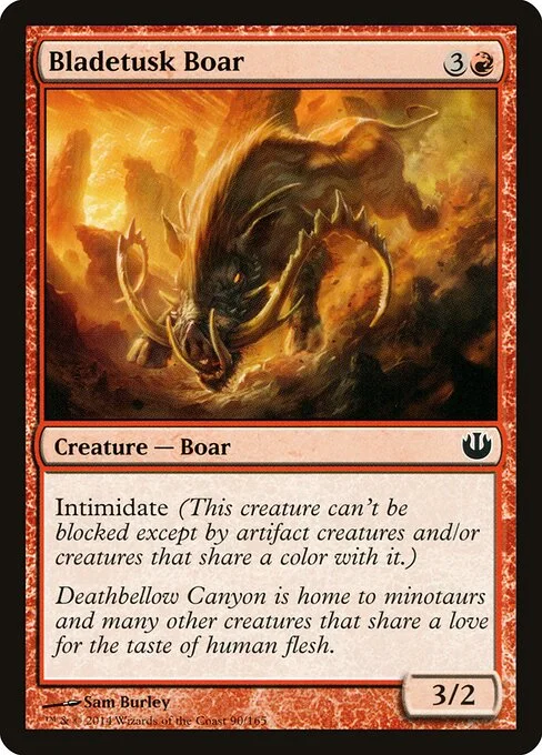 Bladetusk Boar, carta Magic di tipo Creature — Boar illustrata da Sam Burley