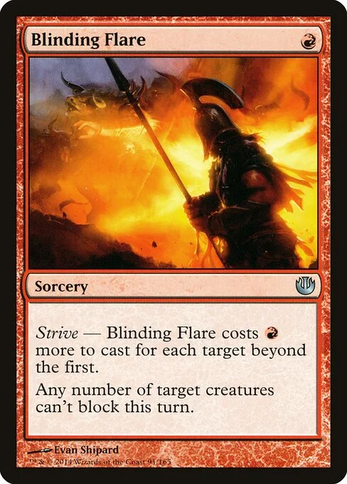 Blinding Flare, carta Magic di tipo Sorcery illustrata da Evan Shipard