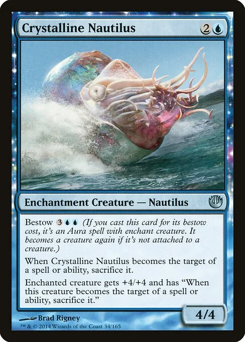 Crystalline Nautilus, carta Magic di tipo Enchantment Creature — Nautilus illustrata da Brad Rigney