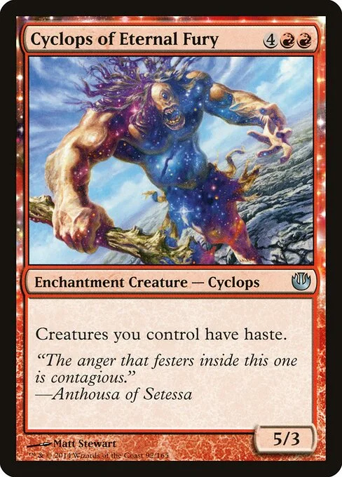 Cyclops of Eternal Fury, carta Magic di tipo Enchantment Creature — Cyclops illustrata da Matt Stewart
