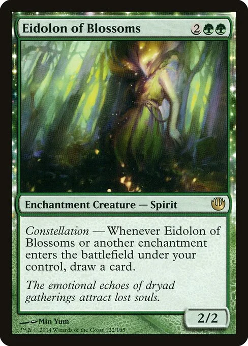 Eidolon of Blossoms, carta Magic di tipo Enchantment Creature — Spirit illustrata da Min Yum