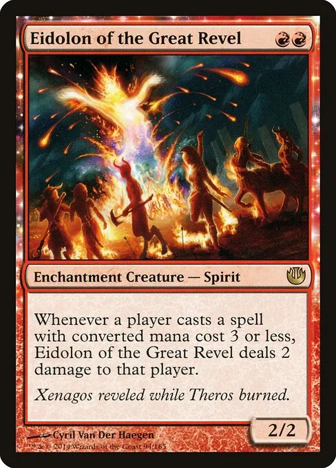 Eidolon of the Great Revel, carta Magic di tipo Enchantment Creature — Spirit illustrata da Cyril Van Der Haegen