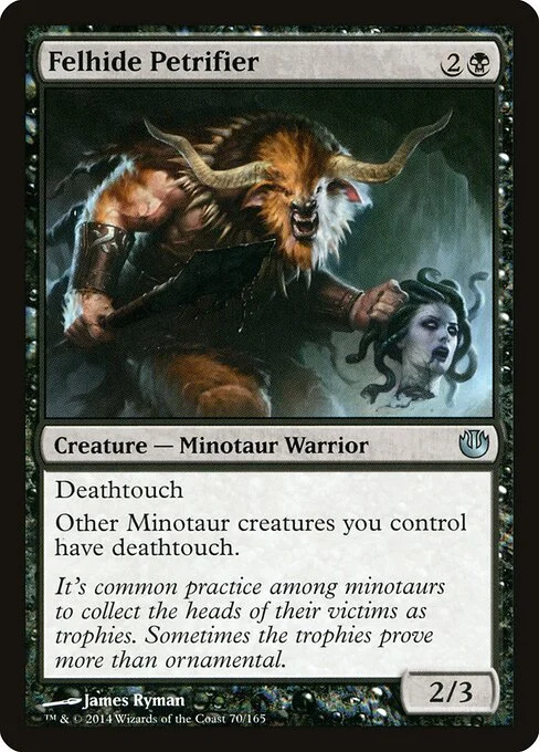 Felhide Petrifier, carta Magic di tipo Creature — Minotaur Warrior illustrata da James Ryman