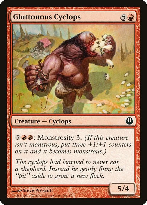 Gluttonous Cyclops, carta Magic di tipo Creature — Cyclops illustrata da Steve Prescott
