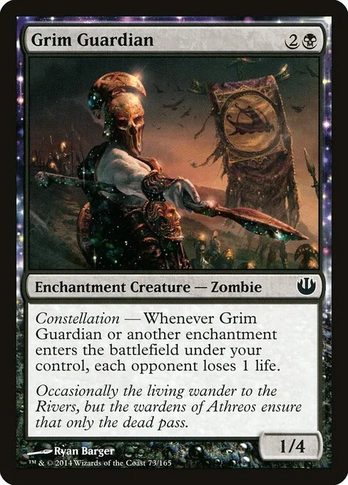 Grim Guardian, carta Magic di tipo Enchantment Creature — Zombie illustrata da Ryan Barger