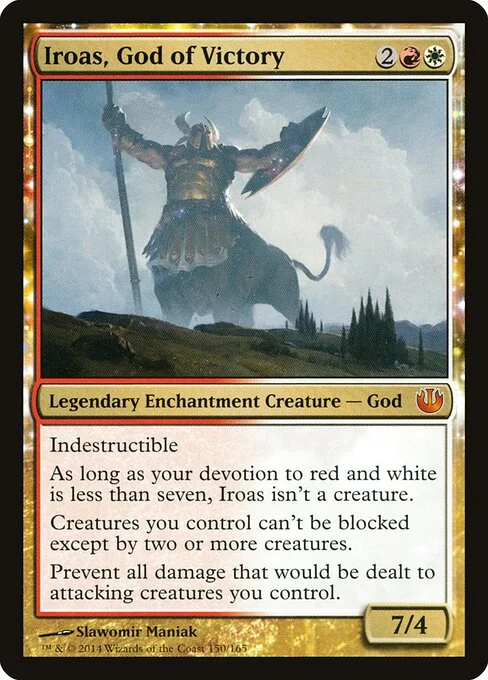 Iroas, God of Victory, carta Magic di tipo Legendary Enchantment Creature — God illustrata da Slawomir Maniak