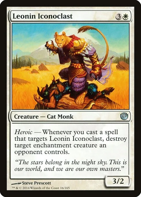 Leonin Iconoclast, carta Magic di tipo Creature — Cat Monk illustrata da Steve Prescott