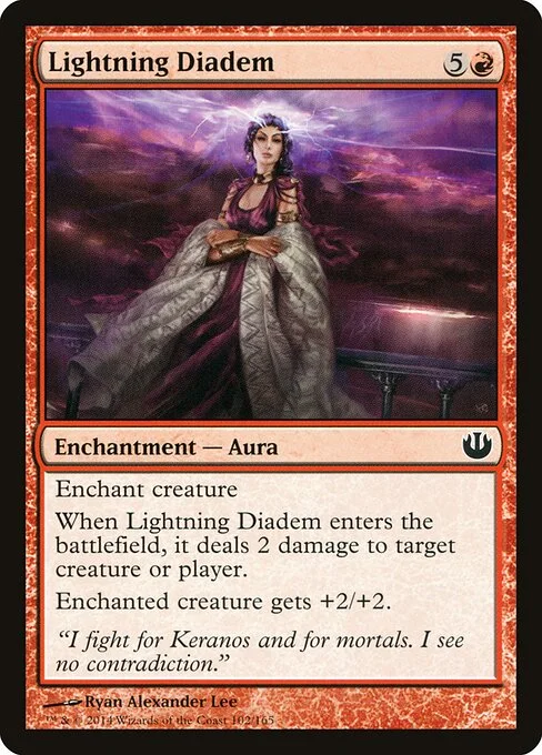 Lightning Diadem, carta Magic di tipo Enchantment — Aura illustrata da Ryan Alexander Lee