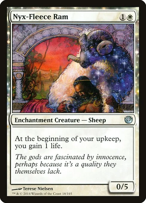 Nyx-Fleece Ram, carta Magic di tipo Enchantment Creature — Sheep illustrata da Terese Nielsen