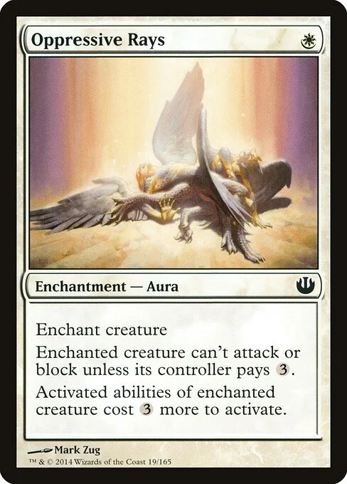 Oppressive Rays, carta Magic di tipo Enchantment — Aura illustrata da Mark Zug