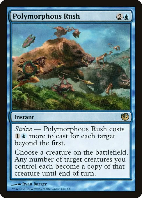 Polymorphous Rush, carta Magic di tipo Instant illustrata da Ryan Barger
