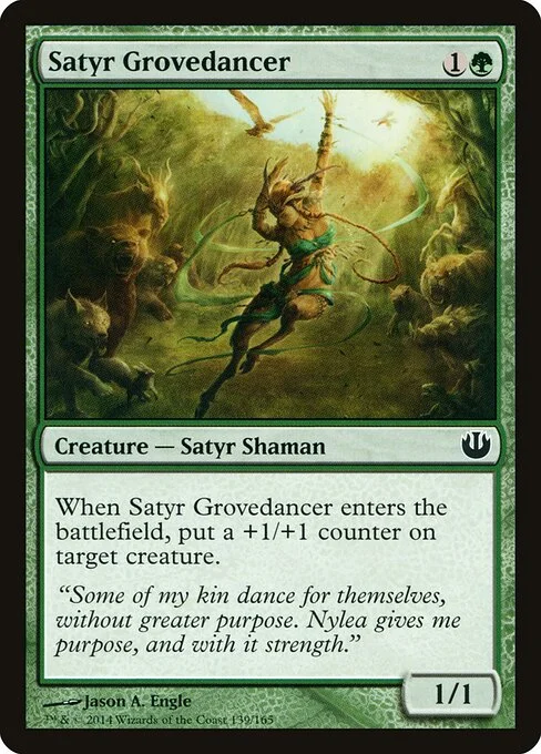 Satyr Grovedancer, carta Magic di tipo Creature — Satyr Shaman illustrata da Jason A. Engle