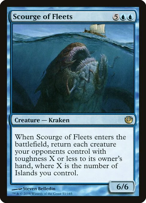 Scourge of Fleets, carta Magic di tipo Creature — Kraken illustrata da Steven Belledin
