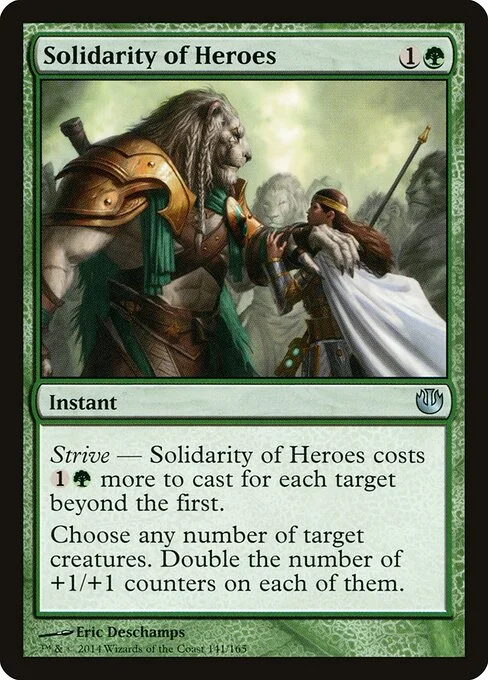 Solidarity of Heroes, carta Magic di tipo Instant illustrata da Eric Deschamps