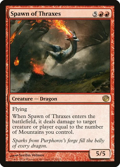 Spawn of Thraxes, carta Magic di tipo Creature — Dragon illustrata da Svetlin Velinov