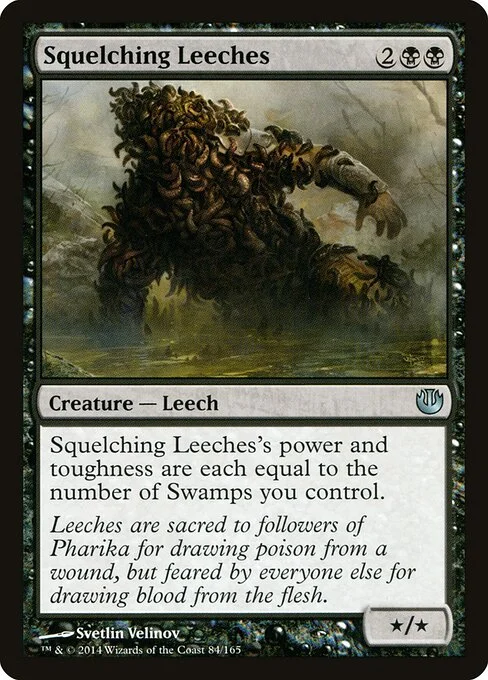 Squelching Leeches, carta Magic di tipo Creature — Leech illustrata da Svetlin Velinov