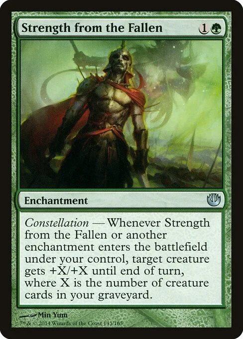 Strength from the Fallen, carta Magic di tipo Enchantment illustrata da Min Yum