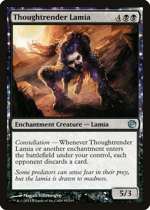 Thoughtrender Lamia, carta Magic di tipo Enchantment Creature — Lamia illustrata da Magali Villeneuve