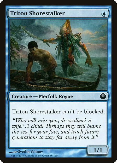 Triton Shorestalker, carta Magic di tipo Creature — Merfolk Rogue illustrata da Svetlin Velinov
