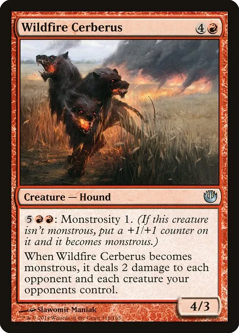 Wildfire Cerberus, carta Magic di tipo Creature — Dog illustrata da Slawomir Maniak