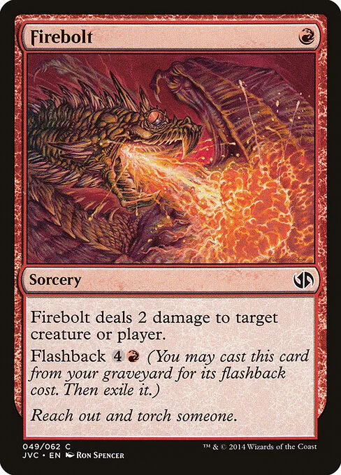 Firebolt, carta Magic di tipo Sorcery illustrata da Ron Spencer