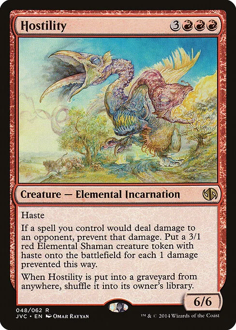 Hostility, carta Magic di tipo Creature — Elemental Incarnation illustrata da Omar Rayyan