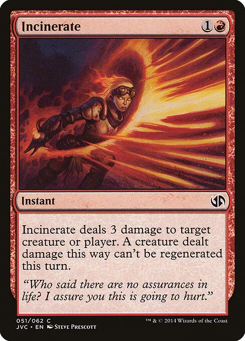 Incinerate, carta Magic di tipo Instant illustrata da Steve Prescott