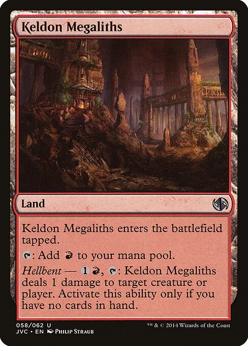 Keldon Megaliths, carta Magic di tipo Land illustrata da Philip Straub