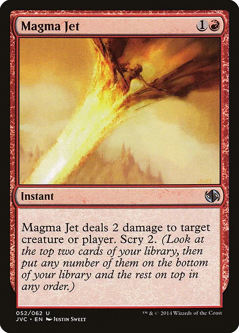 Magma Jet, carta Magic di tipo Instant illustrata da Justin Sweet