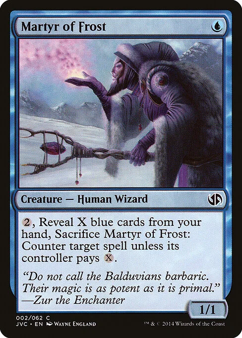 Martyr of Frost, carta Magic di tipo Creature — Human Wizard illustrata da Wayne England