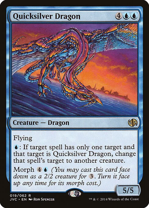Quicksilver Dragon, carta Magic di tipo Creature — Dragon illustrata da Ron Spencer