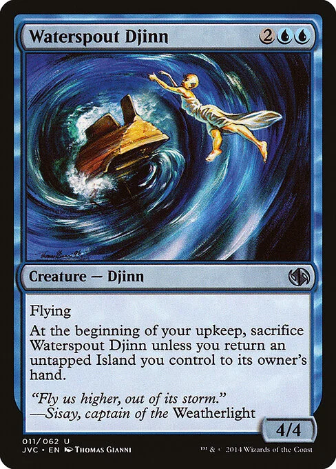 Waterspout Djinn, carta Magic di tipo Creature — Djinn illustrata da Thomas Gianni