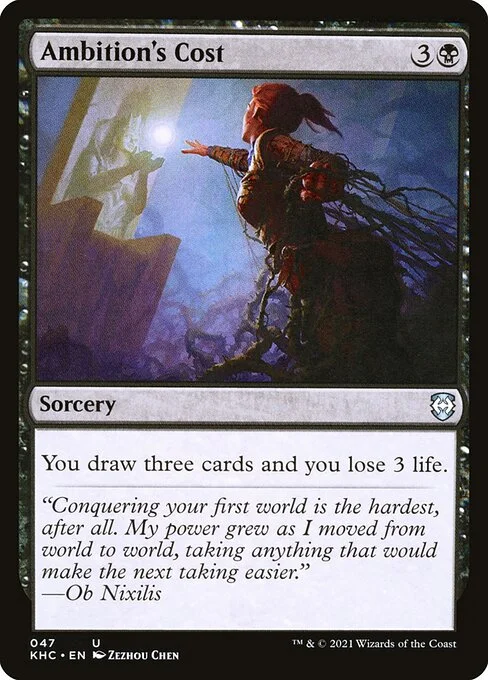 Ambition's Cost, carta Magic di tipo Sorcery illustrata da Zezhou Chen