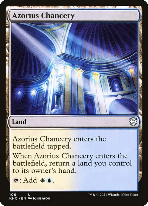 Azorius Chancery, carta Magic di tipo Land illustrata da John Avon