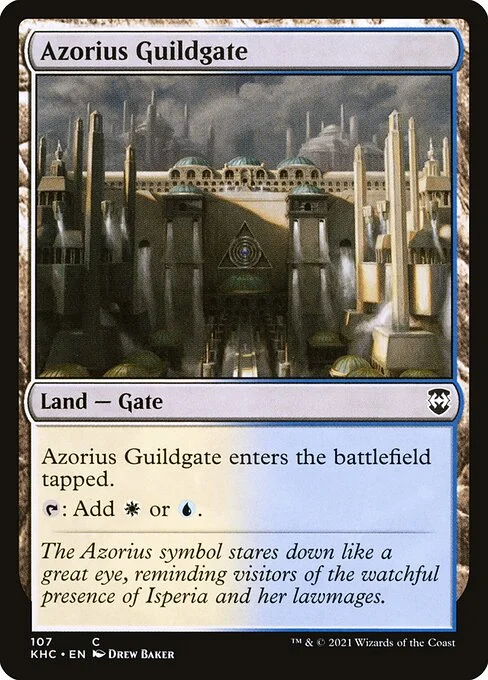 Azorius Guildgate, carta Magic di tipo Land — Gate illustrata da Drew Baker